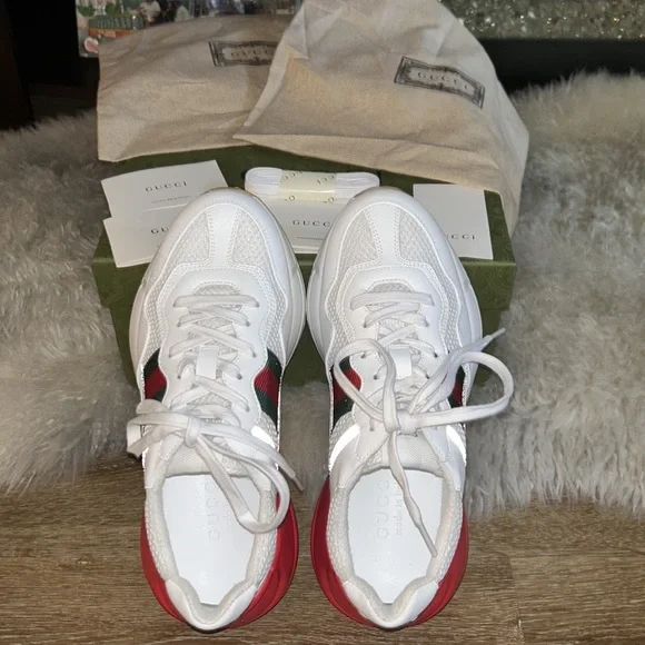 New & Authentic Gucci Rhyton Lavaredo Reflection Chunky Sneakers( Will trade) - Picture 14 of 15